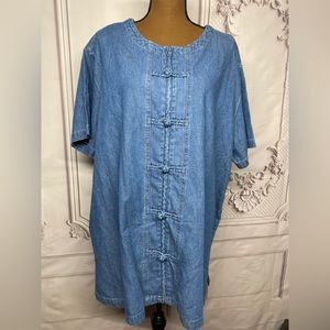 NWT Denim Zip Up Shirt